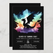 Invitation Classy Dragon Birthday (Devant / Derrière)