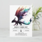 Invitation Classy Dragon Birthday Editable (Debout devant)