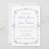 Invitation Classy Dusty Blue Floral Boho Botanical Wedding (Devant)