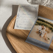 Invitation Classy Dusty Blue Floral Boho Botanical Wedding