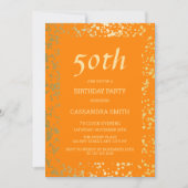 Invitation Classy Egypt Gold arrose Orange Anniversaire (Devant)