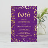 Invitation Classy Egypt Gold Sprinkings violet Anniversaire (Debout devant)