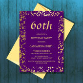 Invitation Classy Egypt Gold Sprinkings violet Anniversaire