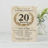 Invitation Classy Elegant 20ème Réunion du lycée - 2 jours (Debout devant)