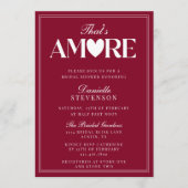 Invitation Classy Elegant Burgundy That's Amore Bridal Shower (Devant)