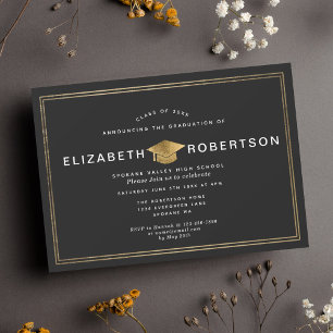 Invitation Classy Elegant Diplôme de Graduation Party