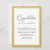 Invitation Classy Elegant Golden 3 PHOTO Graduation Party (Dos)
