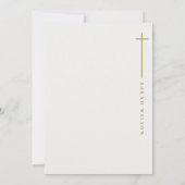 Invitation Classy Elegant Minimal Gold Typographie Baptême (Dos)