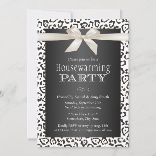 Invitation Classy Empreinte de léopard de neige (Devant)