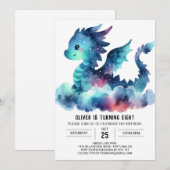Invitation Classy Fiery Dragon Célébration d'anniversaire (Devant / Derrière)