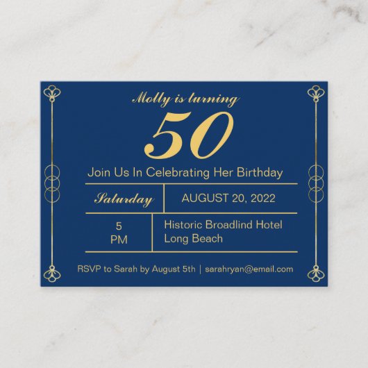 Invitation Classy Gold (Devant)