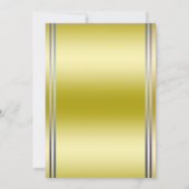 Invitation Classy Gold & Blue, Mariage Mariage  (Dos)