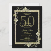 Invitation Classy Gold Gem & Glitter 50e anniversaire d'or (Devant)