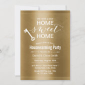 Invitation Classy Gold New Home Sweet Home Fête du réchauffem (Devant)