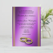 Invitation Classy Gold & Purple, Mariage Mariage (Debout devant)