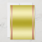 Invitation Classy Gold & Red, Dîner de répétition Mariage (Dos)