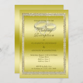 Invitation Classy Gold & Rings Réception de mariage (Devant / Derrière)
