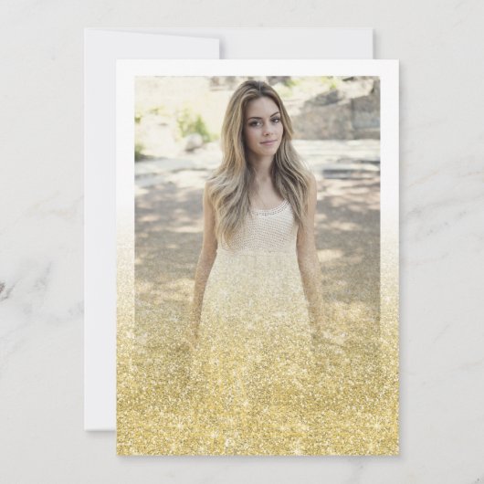 Invitation Classy Gold Sparkle Parties scintillant Photo Swee (Dos)