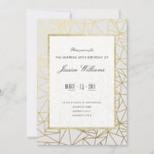 Invitation Classy Gold & White Surprise 50e fête d'anniversai (Devant)