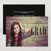 Invitation Classy Graduate Photo Graduate Party (Devant / Derrière)