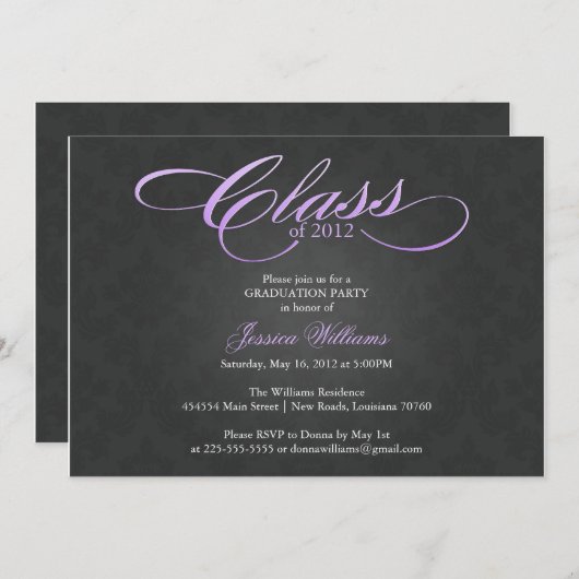 Invitation Classy Graduation (Devant / Derrière)