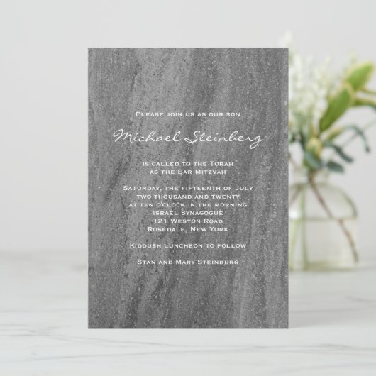 Invitation Classy Granite Bar Mitzvah (Debout devant)