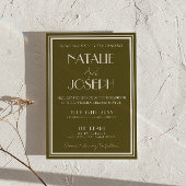 Invitation Classy Grassland Fancy Retro QR Code Photo Wedding