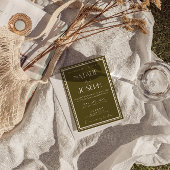 Invitation Classy Grassland Fancy Retro QR Code Photo Wedding