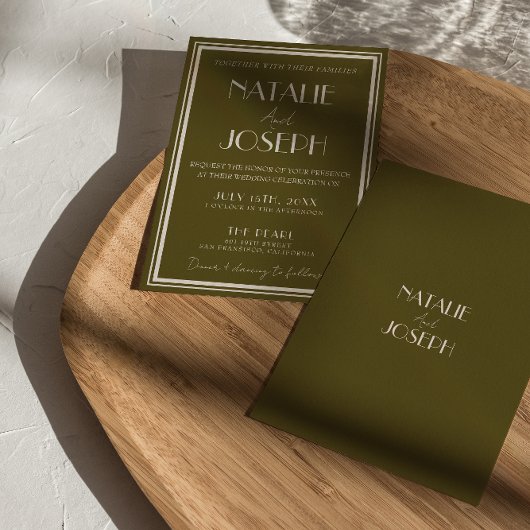 Invitation Classy Grassland Old Money Luxury Retro Wedding