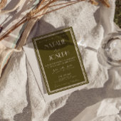 Invitation Classy Grassland Old Money Retro Photo Wedding