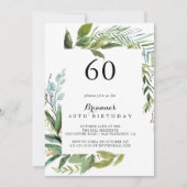 Invitation Classy Greenery Tropical 60e anniversaire (Devant)