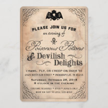 Classy Halloween Vintage Devilish Delights Invitat