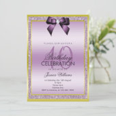 Invitation Classy Lilac Bow & Sparkly Parties scintillant 40e (Debout devant)