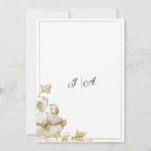 Invitation Classy luxury white and gold floral RSVP (Dos)