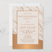 Invitation Classy marbre cuivre élégant ménage fête (Devant)