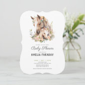 Invitation Classy Mare et Foy Horse baby shower (Debout devant)