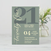 Invitation Classy Minimalist Vingt et un 21e anniversaire (Debout devant)