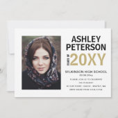 Invitation Classy Moderne Design élégant Photo Graduation Inv (Devant)