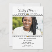 Invitation Classy Moderne Design élégant Photo Graduation Inv (Devant)