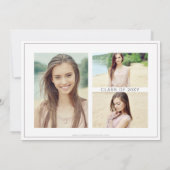 Invitation Classy Moderne Rose Floral Photo Graduation (Dos)