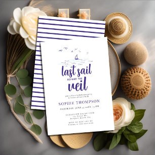 Invitation Classy Nautical Dernier Sail Boat Bachelorette Par