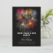 Invitation Classy New Year's Eve Party 20XX Golden Fireworks (Debout devant)