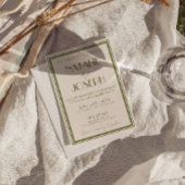 Invitation Classy Old Money Olive Green Luxury Photo Wedding