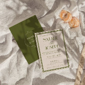 Invitation Classy Old Money Olive Green Luxury Retro Wedding