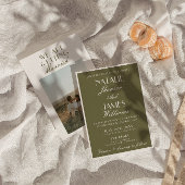 Invitation Classy Old Money Olive Green Luxury Wedding