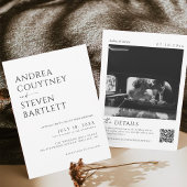 Invitation Classy Old Money Photo Black and White Wedding