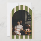 Invitation Classy Olive Green Old Money Arched Photo Wedding (Dos)