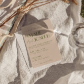 Invitation Classy Olive Green Old Money Retro Photo Wedding