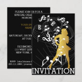 Invitation Classy Party Dance Anniversaire Musique Vip Invita (Devant / Derrière)