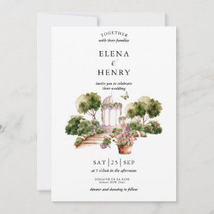 Invitation Classy Pastel Fleur sauvage Secret Garden Wedding